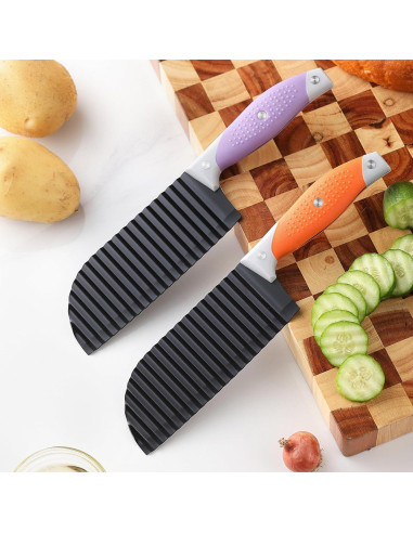 Cuchillo Cortador de Ondas JJOO 2 PCS Acero Inoxidable 15.75 cm