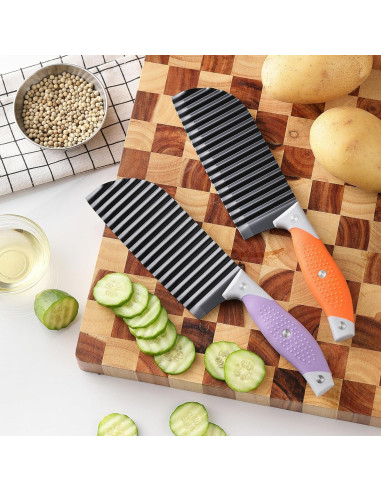 Cuchillo Cortador de Ondas JJOO 2 PCS Acero Inoxidable 15.75 cm