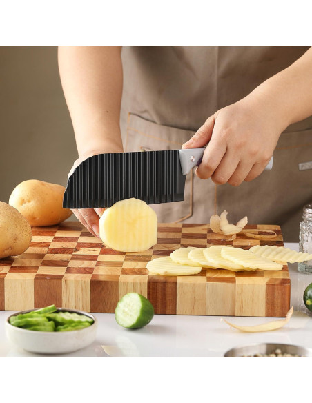 Cuchillo Cortador de Ondas JJOO 2 PCS Acero Inoxidable 15.75 cm