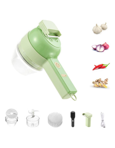 Cortador de Alimentos Eléctrico Exsussa 4 en 1 Verde