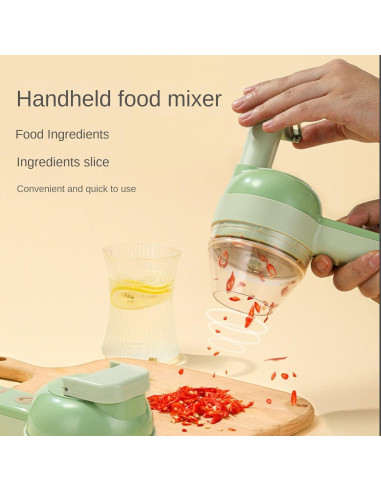 Cortador de Alimentos Eléctrico Exsussa 4 en 1 Verde