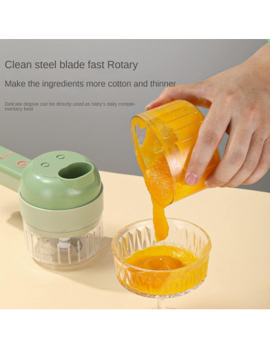 Cortador de Alimentos Eléctrico Exsussa 4 en 1 Verde