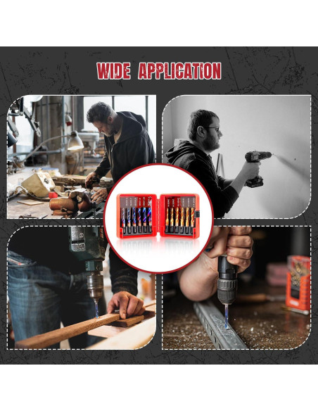 Juego de 12 Brocas y Machos ColumPRO Titanio 3-en-1 6.35 mm