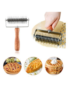 Rodillo Cortador de Masa MIATTCLD Acero Inoxidable 20.32cm