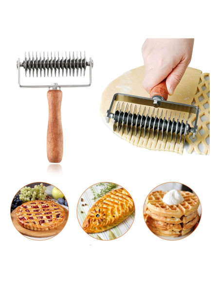 Rodillo Cortador de Masa MIATTCLD Acero Inoxidable 20.32cm
