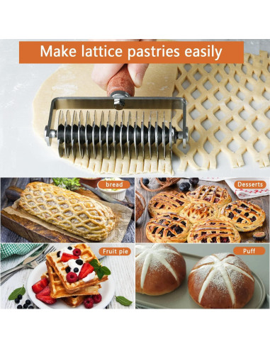 Rodillo Cortador de Masa MIATTCLD Acero Inoxidable 20.32cm