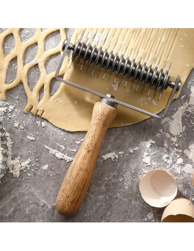 Rodillo Cortador de Masa MIATTCLD Acero Inoxidable 20.32cm