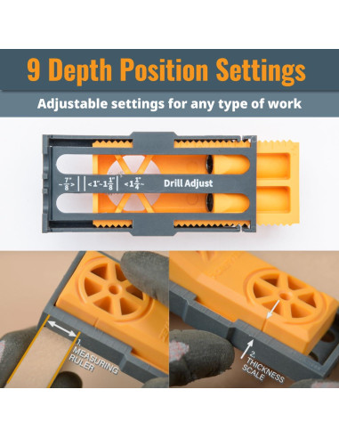 Kit Jig de Agujero de Bolsillo POWERTEC 71643, Broca 9.53 mm