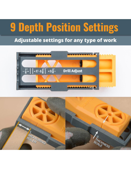 Kit Jig de Agujero de Bolsillo POWERTEC 71643, Broca 9.53 mm