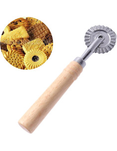 Rueda Cortadora de Masa LVOERTUIG con Mango de Madera 16x4cm 2