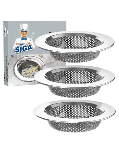 Colador de Fregadero MR.SIGA Acero Inoxidable 3 Piezas 11.2cm