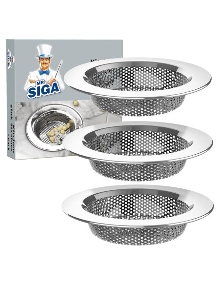 Colador de Fregadero MR.SIGA Acero Inoxidable 3 Piezas 11.2cm