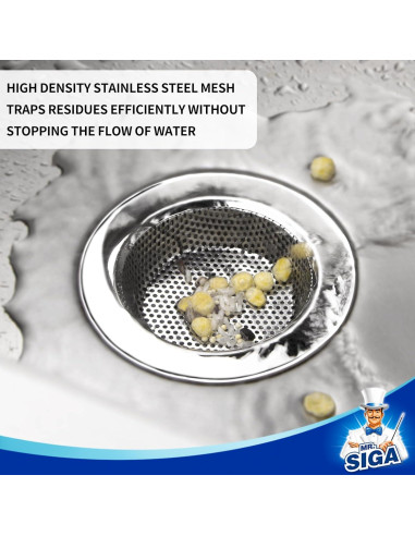 Colador de Fregadero MR.SIGA Acero Inoxidable 3 Piezas 11.2cm