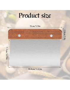 Raspador de Masa Acero Inoxidable FdcLixuvol 20x14cm 2