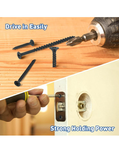 Kit de Tornillos para Drywall Innofy 108 Piezas 6 Tamaños Negro