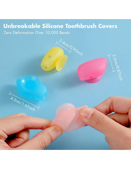 Cubiertas de Cepillo de Dientes Silicona Muslish 4 Piezas Azul