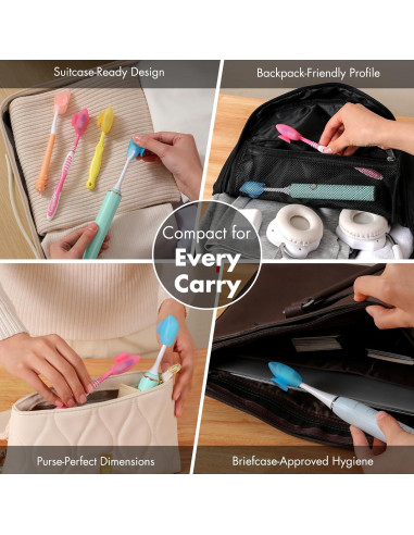 Cubiertas de Cepillo de Dientes Silicona Muslish 4 Piezas Azul