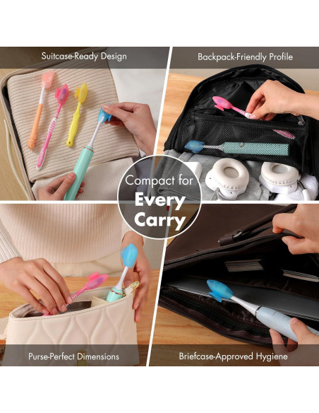 Cubiertas de Cepillo de Dientes Silicona Muslish 4 Piezas Azul