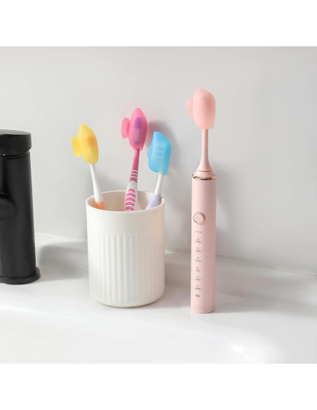 Cubiertas de Cepillo de Dientes Silicona Muslish 4 Piezas Azul