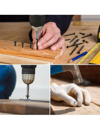 Kit de Tornillos para Drywall Innofy 108 Piezas 6 Tamaños Negro