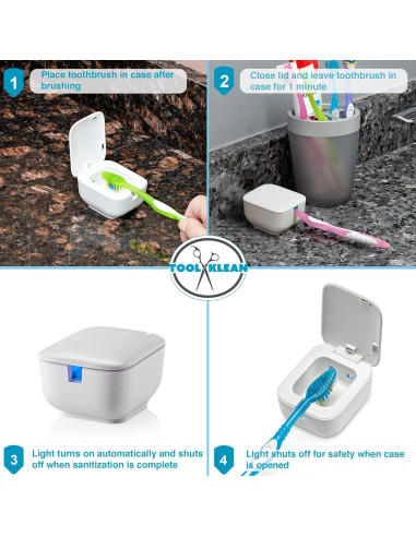 Desinfectante de Cepillos de Dientes Tool Klean UVC - Portátil