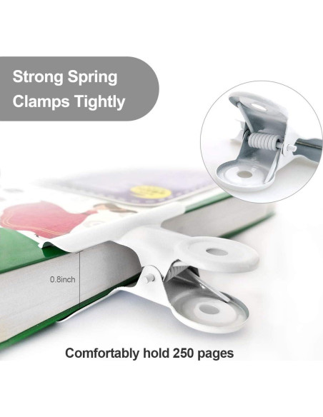 Clips de Bull Grandes Coideal - Paquete de 12 Blancos 6,35 cm