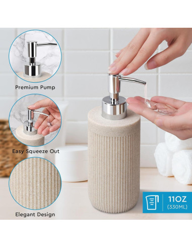 Juego de Accesorios de Baño 5 Piezas Deobath Beige