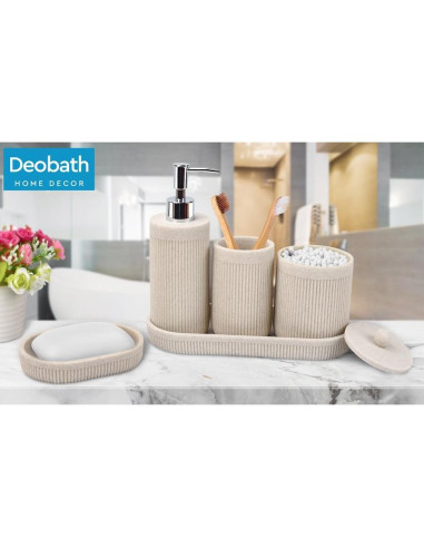 Juego de Accesorios de Baño 5 Piezas Deobath Beige