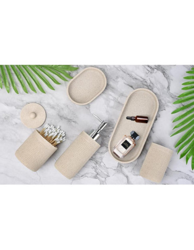 Juego de Accesorios de Baño 5 Piezas Deobath Beige