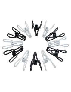 20 Clips Multiusos Yansanido Negros y Blancos 5.36 cm