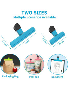 Clips de Sellado de Alimentos ALLTOP 9 Pcs - Apertura Ancha 2