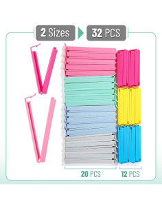 Clips para sellar bolsas de comida Mr. Pen, 32 piezas, 2 tamaños 2