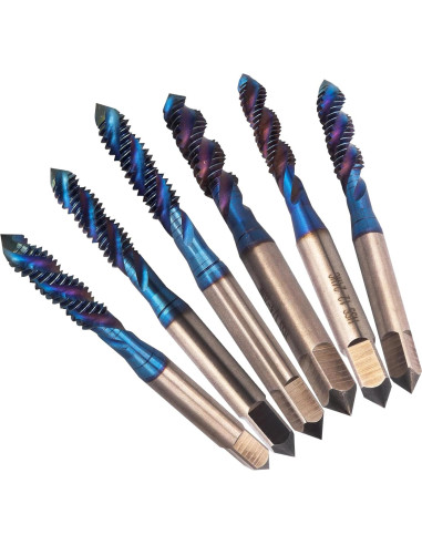 Juego de Brocas de Rosca Yakamoz HSS 6 Piezas SAE 6-32 a 1/4