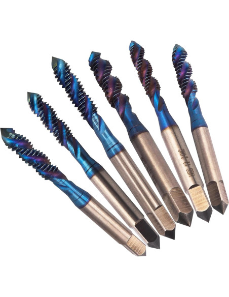 Juego de Brocas de Rosca Yakamoz HSS 6 Piezas SAE 6-32 a 1/4