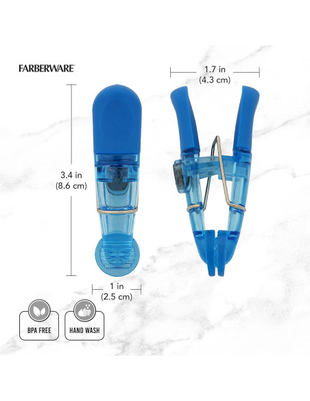 Juego de 15 Clips Magnéticos Farberware para Bolsas