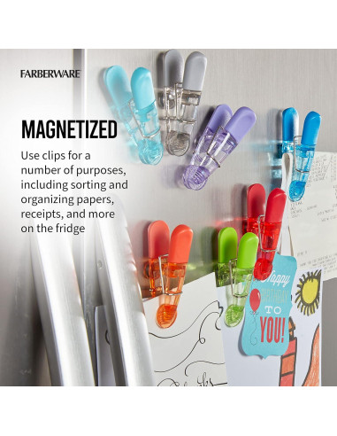 Juego de 15 Clips Magnéticos Farberware para Bolsas