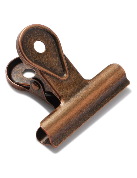 Clips de Metal SIAMESE 4 Pcs 65mm Rojo Bronce para Sellar