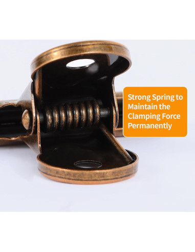 Clips de Metal SIAMESE 4 Pcs 65mm Rojo Bronce para Sellar