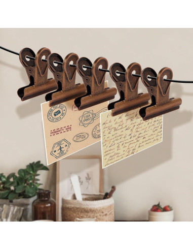 Clips de Metal SIAMESE 4 Pcs 65mm Rojo Bronce para Sellar