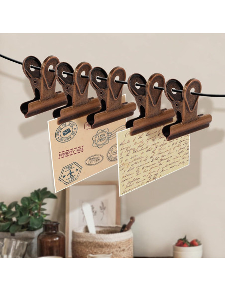 Clips de Metal SIAMESE 4 Pcs 65mm Rojo Bronce para Sellar