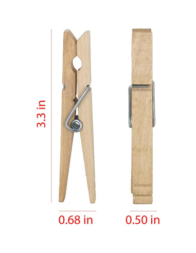 Pinzas de Madera Clorox - Paquete de 50 Clips Resistentes