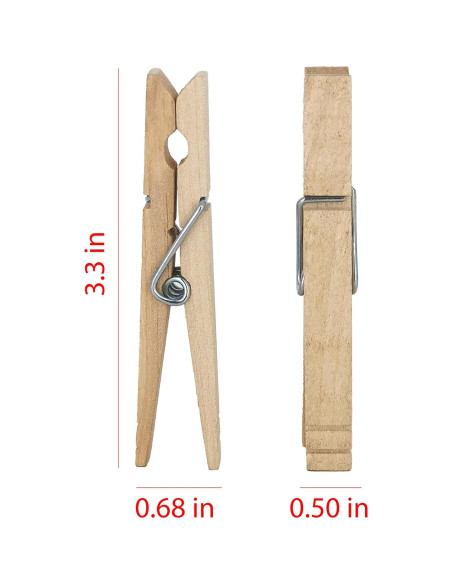 Pinzas de Madera Clorox - Paquete de 50 Clips Resistentes