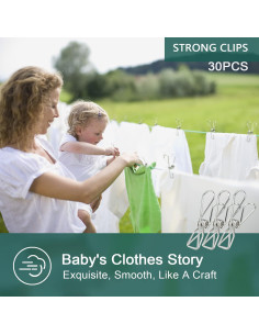 30 Pinzas de Acero Inoxidable PHYDELU para Ropa y Comida 2