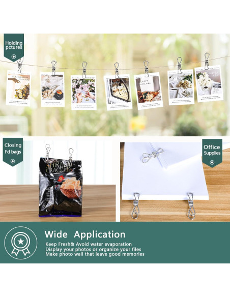 30 Pinzas de Acero Inoxidable PHYDELU para Ropa y Comida