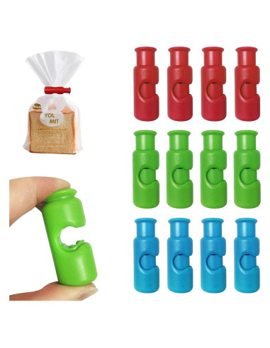 12 Clips para Bolsas de Alimentos HINNVCL - Selladores de Frescura