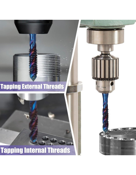 Juego de Brocas de Rosca Yakamoz HSS 6 Piezas SAE 6-32 a 1/4