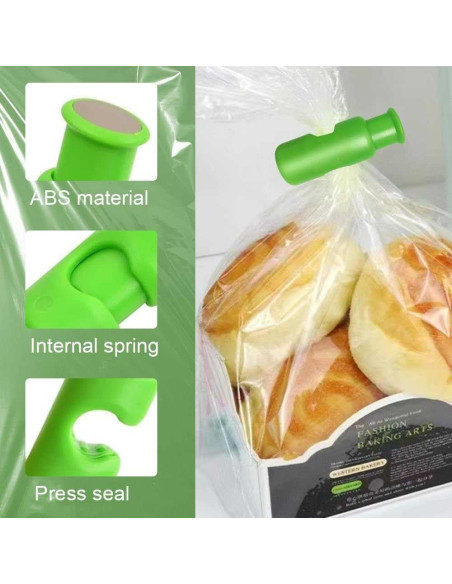 12 Clips para Bolsas de Alimentos HINNVCL - Selladores de Frescura