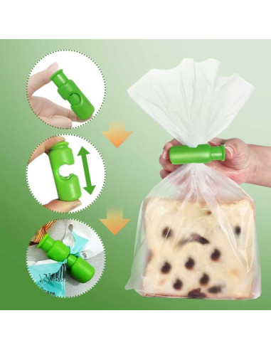 12 Clips para Bolsas de Alimentos HINNVCL - Selladores de Frescura