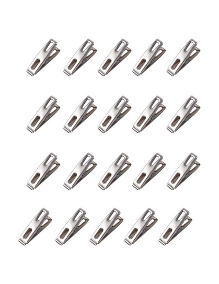 20 Clips de Metal para Ropa Kopida - Pinzas Reutilizables