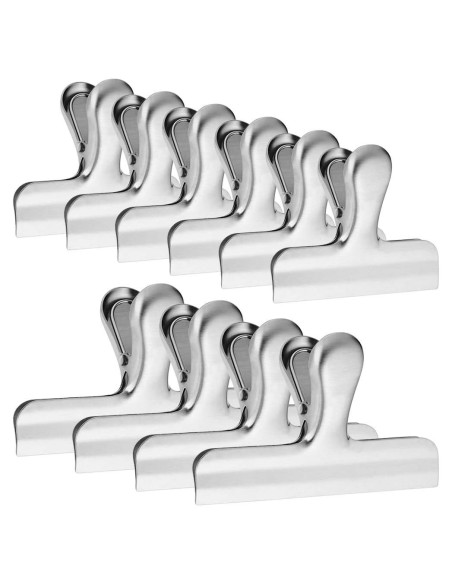 Paquete de 10 Clips de Bolsa Acero Inoxidable Danzix 3 y 4"